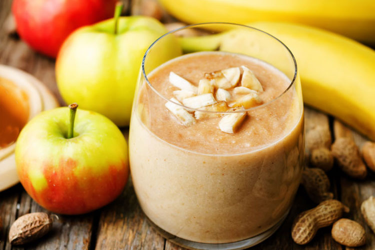 Peanut Butter, Apple, Banana, and Pear Smoothie