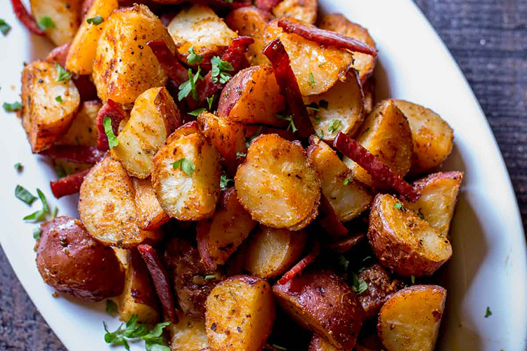 Breakfast Potatoes and Turkey Sausage